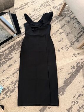 Elegant Black Ruffle-Trim Sheath Dress - Women